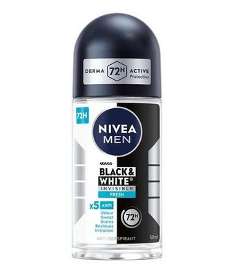 Nivea Men Black&White Invisible Fresh Antitranspirant Roll-On 50 ml