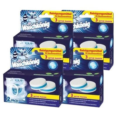 Der Waschkönig Waschmaschinen-Reinigertabs - 2 Stück x 4 Packungend