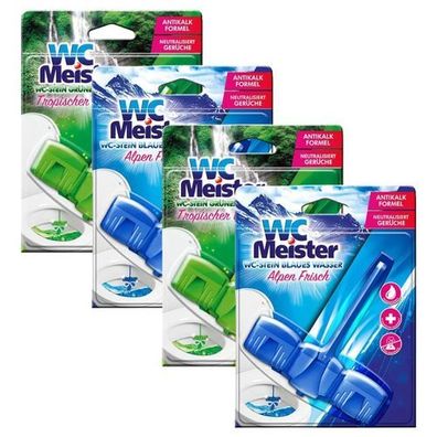 WC Meister 4er Set farbiger WC-Hänger 45 g für frischen Duft