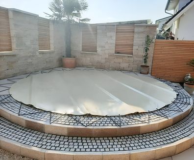 Runde Poolplane aus LKW-Plane (680g/ m²) - Stangenabdeckung, Poolabdeckung