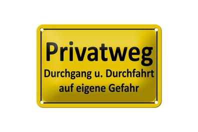 Blechschild 18 x 12 cm Privatweg