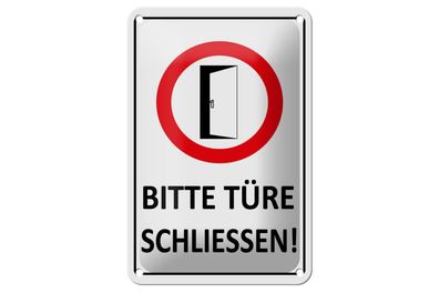 Blechschild 18 x 12 cm Bitte Türe schließen