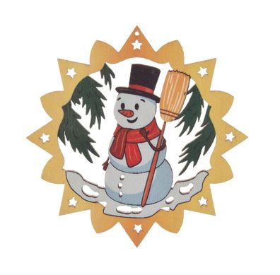 Baumbehang Schneemann bunt (VE 6) BxH 6x6cm NEU Christbaumschmuck Weihnachtsbaum