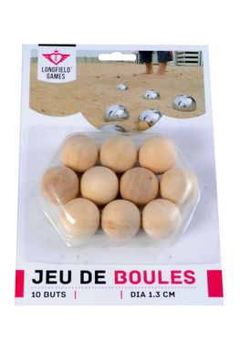 10 Boule Zielkugeln Boules Schweinchen Holz natur