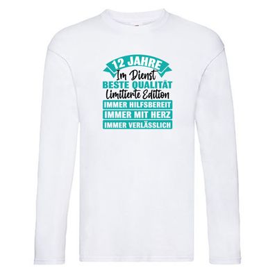 12 Jahre im Dienst | Jubiläum | Arbeit Long Sleeve Weiß