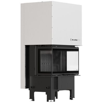 Kamineinsatz KRATKI REGNOR 680/280 6 kW Ø 160 3 seiten glas schwarz Verkleidung