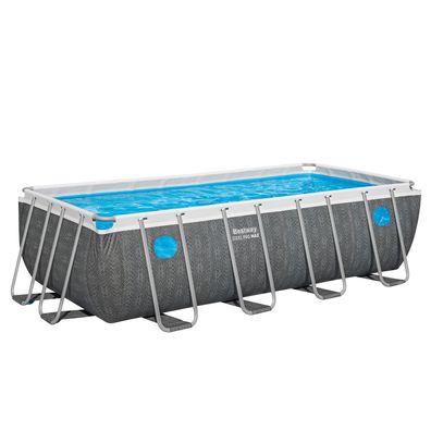 Steel Pro MAX™ Splashview™ Solo Pool ohne Zubehör 488 x 244 x 122 cm, Rattan-Optik