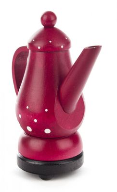 Räucherfigur Kaffeekanne rot BxHxT 11x13x7cm NEU Rauchfigur Räuchermann