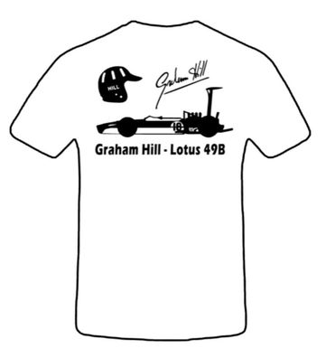 Graham Hill T-Shirt , Logo, Herren Shirt, Geschenk Ideen, Racing, F1, Tuning
