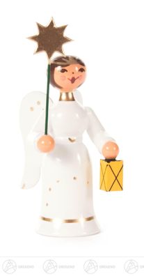 Engel Miniatur mit Stern und Laterne H=ca 6,5 cm NEU Erzgebirge Weihnachtsfigur