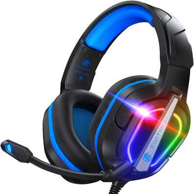 Erlebe das Spiel neu: Blaues Gaming Headset mit RGB & Surround-Sound"