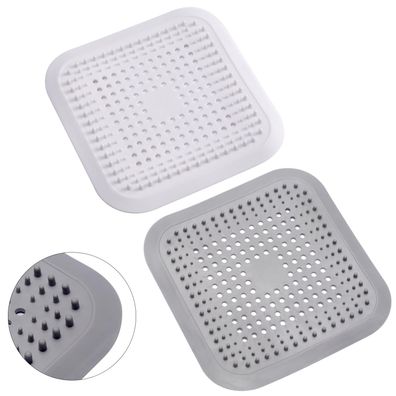 Silikon Abflusssieb 2er Set – Effektiver Haarfänger in Weiß & Grau"