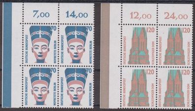 BRD 1988 postfrisch 4er Block Sehenswürdigkeiten Ecke oben links MiNr. 1374-1375