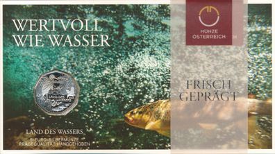 Österreich 5 Euro 2013 Wasser Silber im Folder*