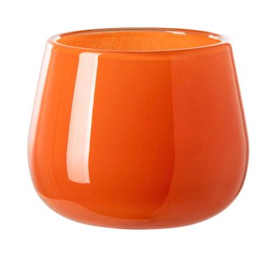 Fink MARLY, Glasvase, Windlicht, Glas, glatt, orange, L. 14 cm, B. 14 cm, H. 11