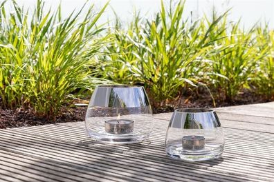 Fink BELLA, Teelichthalter, Silberfolie, silberfarben, transparent, L. 15 cm, B