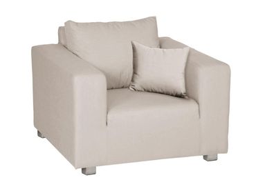 Fink CARLO, Sessel, 100% Polyester, taupe, L. 103 cm, B. 100 cm, H. 81 cm Höhe: