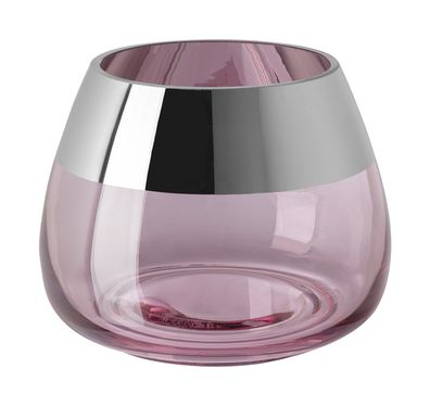 Fink BELLA, Teelichthalter, Silberfolie, silberfarben, rose, L. 15 cm, B. 15 cm,