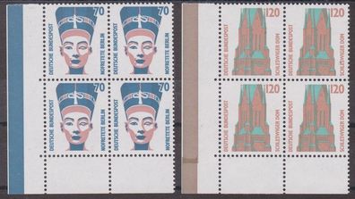 BRD 1988 postfrisch 4er Block Sehenswürdigkeiten Ecke unten links MiNr. 1374-1375