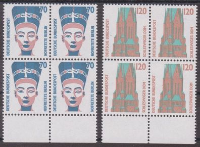 BRD 1988 postfrisch 4er Block Sehenswürdigkeiten mit Unterrand MiNr. 1374-1375