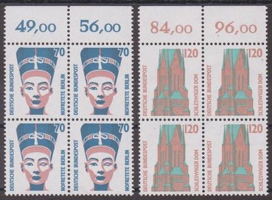 BRD 1988 postfrisch 4er Block SWK mit Oberrand MiNr. 1374-1375