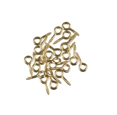 Bastelzubehör Ringschraube messing (24 Stück) 0,3x0,8cm NEU Ösenschraube Eisenwa