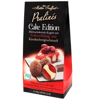 MaitreTruffout Pralinen Cake Edition Käsekuchen und Erdbeerpralinen 148 g
