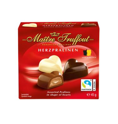 MaitreTruffout Herzpralinen Belgische Pralinen 45 g
