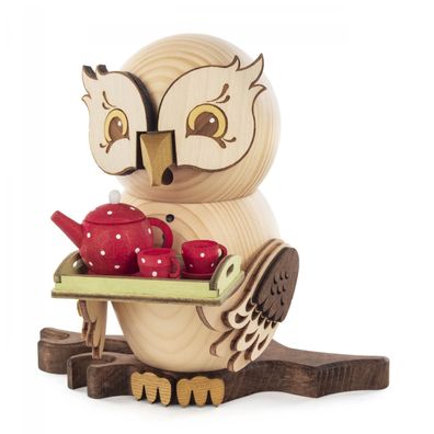 Räucherfigur Eule mit Teeservice Höhe 16cm NEU Rauc