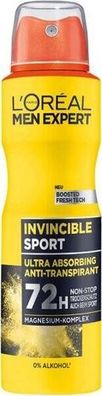 L'oreal Men Expert Invincible Sport 72 h Antitranspirant Spray 150 ml