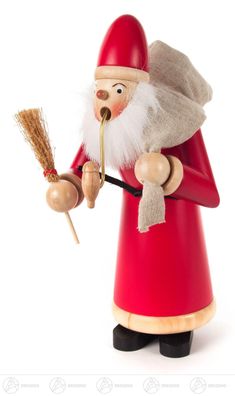 Räuchermann Ruprecht, rot Höhe = 23cm NEU Erzgebirge Rauchfigur Rauchmann