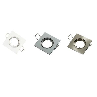 Einbaustrahler Einbaurahmen Eckig Ø60mm Bohrloch Schwenkbar 45° Eisen inkl. GU5.3