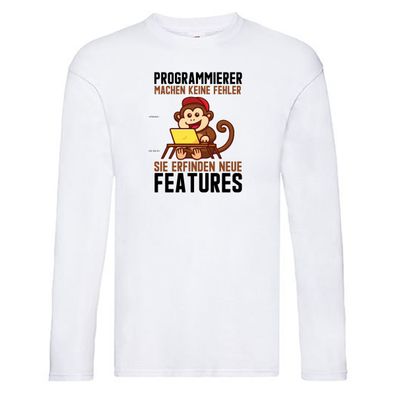 Programmierer machen keine Fehler | Features | Affe am PC Long Sleeve Weiß