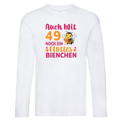 49. Geburtstag | Flottes Bienchen | 49 Jahre Long Sleeve Weiß