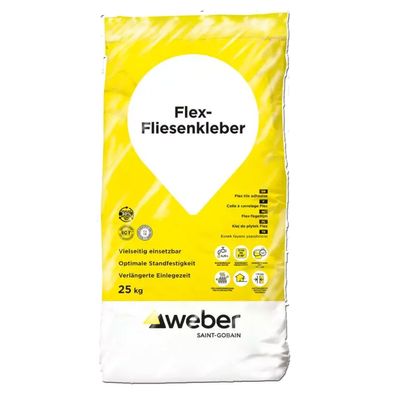 weber FlexFliesenkleber OBJEKT Dünn- und Mittelbettmörtel 25 kg - Liefer