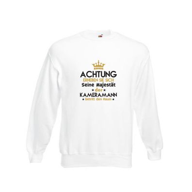 Seine Majestät Kameramann | Kamera Sweatshirt Weiß