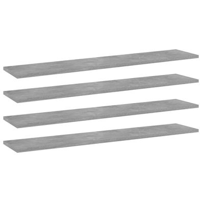 vidaXL Bücherregal-Bretter 4 Stk. Betongrau 100x20x1,5cm Holzwerkstoff