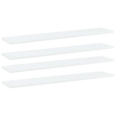 vidaXL Bücherregal-Bretter 4 Stk. Weiß 100x20x1,5 cm Holzwerkstoff