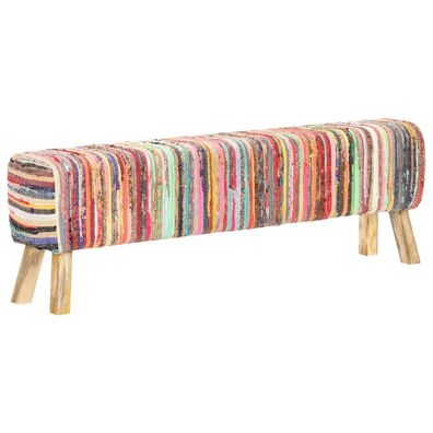 vidaXL Bank 160 cm Mehrfarbig Chindi-Stoff