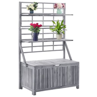 vidaXL Aufbewahrungstruhe mit Rankgitter 99x55x160cm Massivholz Akazie