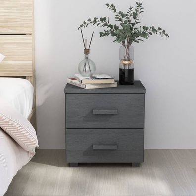 vidaXL Nachttisch HAMAR Dunkelgrau 40x35x44,5 cm Massivholz Kiefer