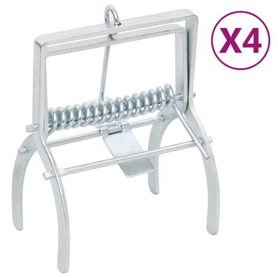 vidaXL Maulwurffallen 4 Stk. Silbern Verzinkter Stahl