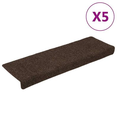 vidaXL Treppenmatten 15 Stk. Nadelvlies 65x21x4 cm Braun