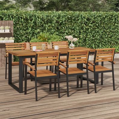 vidaXL Gartentisch mit Beinen in U-Form 200x90x75 cm Massivholz Akazie