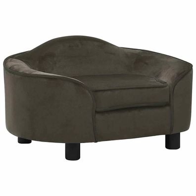 vidaXL Hundesofa Dunkelgrau 67x47x36 cm Plüsch