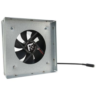 Luftgitteranschluß 17/17 125 DN mit dem Ventilator und Temperaturfühler