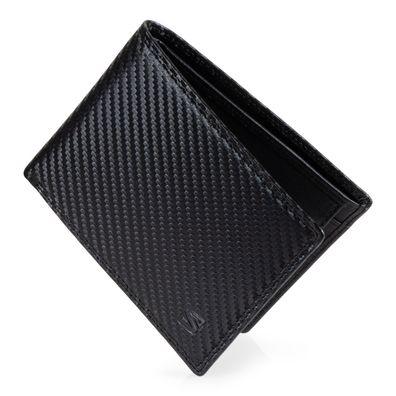 Serasar Herren Leder Geldbörse "carbon" RFID Schutz, 9 Kartenfächer, mit Geschenkbox