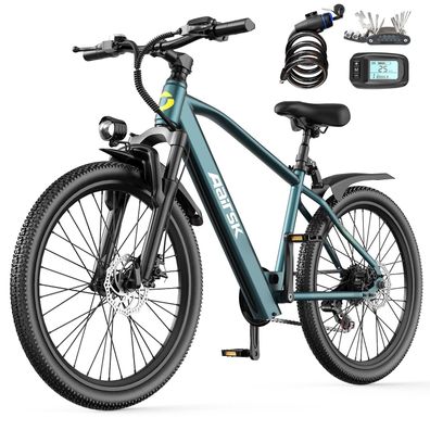 E-Mountainbike 24 Zoll Elektrofahrrad mit 250W 36V 13AH Akku E-Bike Shimano 21-Gang