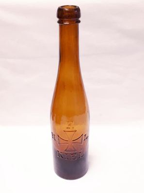 Alte Glasflasche H.F.L. Kiel Hans Friedrich Lüthje