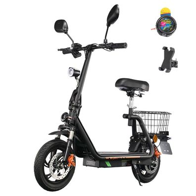 EEC-zertifizierter 500W 13Ah 12 Zoll Twofish M5 PRO-E Elektroroller mit Sitz, Schwarz
